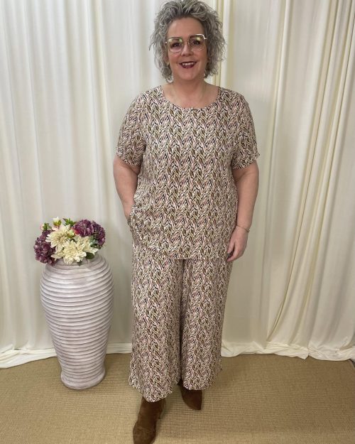 Alternative view of Only Nova Skirt Pant M/Print Beige/Grøn/Brun/Rosa SKL:60 Vejl. 299,95
