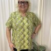 Cassiopeia alessina Bluse M/Print Green Combi BM: S:125 M:135 L:145 XL:155 LG:78 Vejl. 300,-