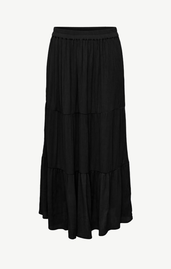 Only Mikka Long Skirt M/Elastik I Taljen Sort LG:105 Vejl.299,95