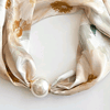 Vanting Tørklæde M/Perle Magnet Lukning brun/beige/grøn m/blomster Vejl. 89,95