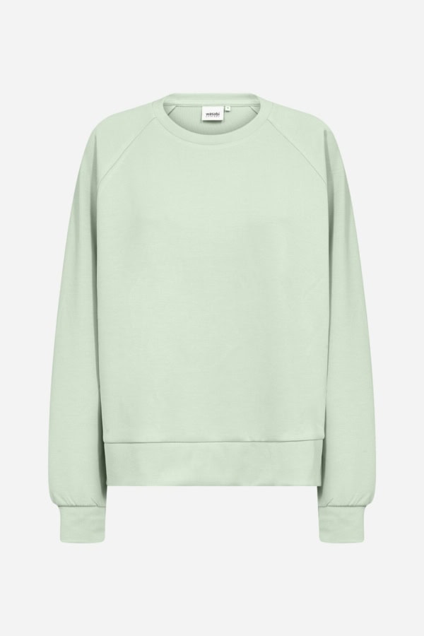 Wasabi Sabina 82 Bluse/Sweatshirt M/Modal Lys Mint M/Tekst BM: 44:135 46/48:145 50/52:155 54/56:160 Lg:70 Vejl.299,95 - Billede 4