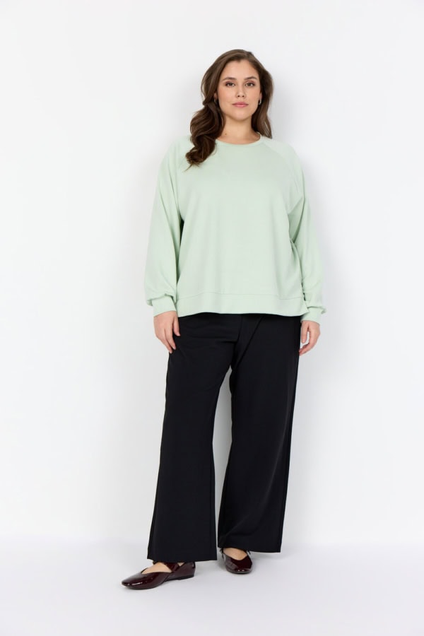 Wasabi Sabina 82 Bluse/Sweatshirt M/Modal Lys Mint M/Tekst BM: 44:135 46/48:145 50/52:155 54/56:160 Lg:70 Vejl.299,95 - Billede 2