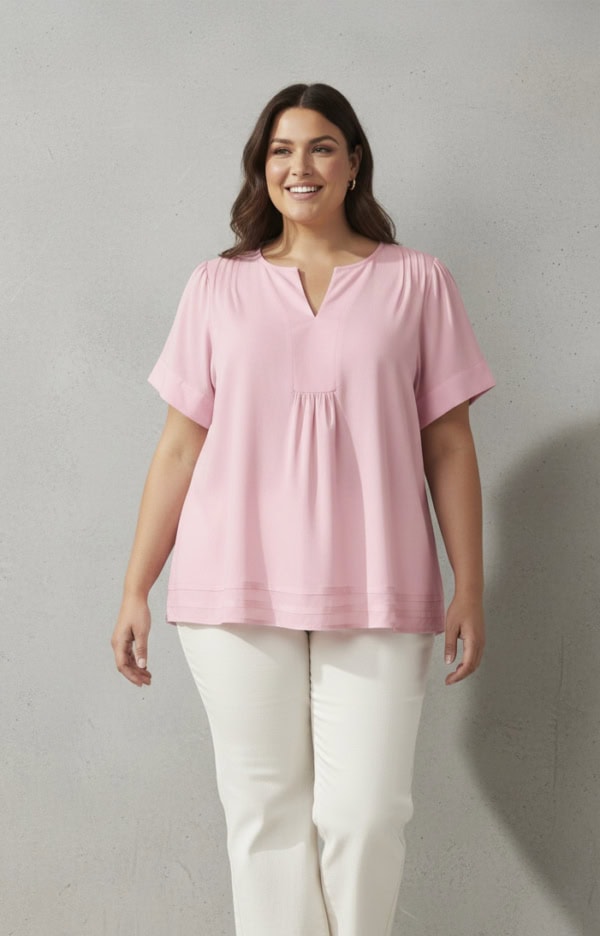 Cassiopeia Dinessi Kortærmet Bluse Light Pink BM: S:125 M:135 L:145 XL:155 LG:75 Vejl. 329,-