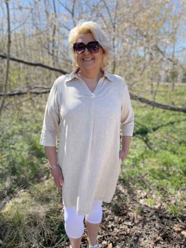 Vanting hør/viskose tunic 9801 hør/brun BM: S:125 M:135 L:145 XL:155 Lg:95 Vejl.419,95