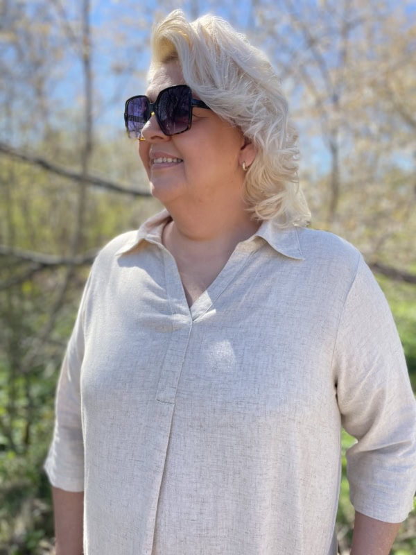 Vanting hør/viskose tunic 9801 hør/brun BM: S:125 M:135 L:145 XL:155 Lg:95 Vejl.419,95 - Billede 2