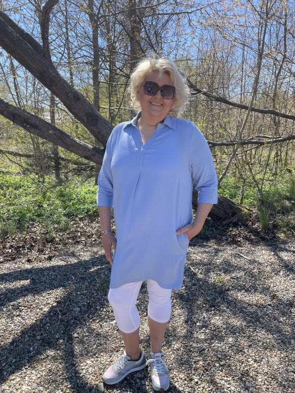 Vanting hør/viskose tunic 9801 blå BM: S:125 M:135 L:145 XL:155 Lg:95 Vejl.419,95