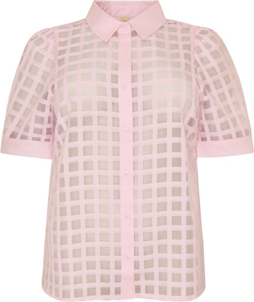 Cassiopeia Kajanna Kortærmet Skjorte Ternet Soft Rosa BM: S:115 M:125 L:135 XL:145 LG:75 Vejl. 419,-
