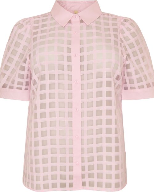 Cassiopeia Kajanna Kortærmet Skjorte Ternet Soft Rosa BM: S:115 M:125 L:135 XL:145 LG:75 Vejl. 419,-