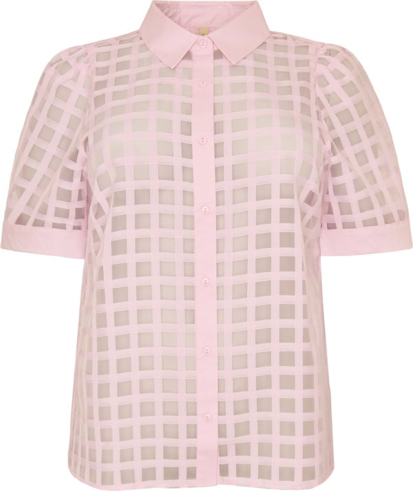 Cassiopeia Kajanna Kortærmet Skjorte Ternet Soft Rosa BM: S:115 M:125 L:135 XL:145 LG:75 Vejl. 419,-