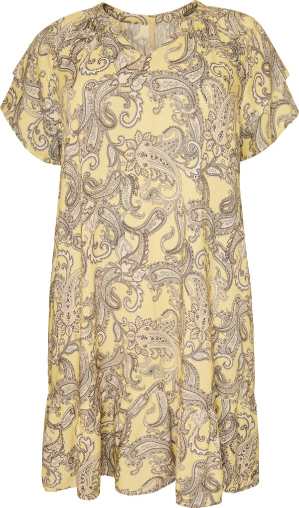 Cassiopeia Majette Kortærmet Kjole Paisley Print Gul Combi BM: S:125 M:135 L:145 XL:155 LG:75 Vejl. 350,- - Billede 2
