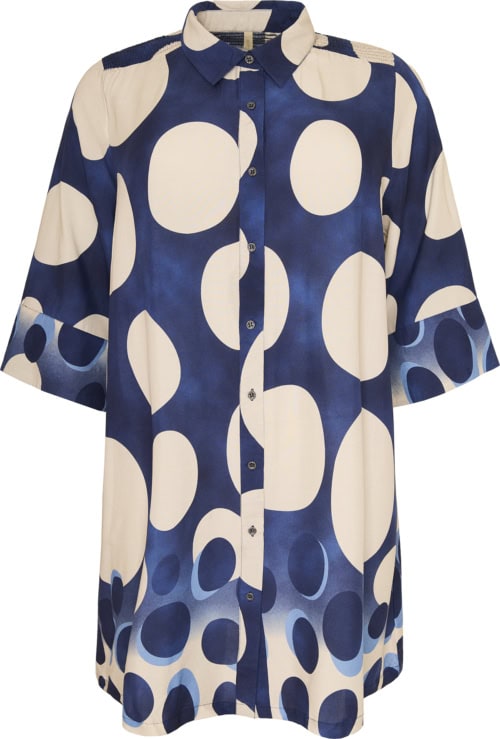 Alternative view of Cassiopeia Odettesse Tunic 3/4 Ærme Blå M/Beige Cirkler BM: S:120 M:130 L:140 XL:150 LG:100 Vejl. 449,-
