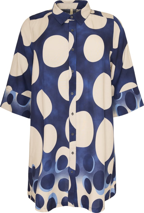Cassiopeia Odettesse Tunic 3/4 Ærme Blå M/Beige Cirkler BM: S:120 M:130 L:140 XL:150 LG:100 Vejl. 449,- - Billede 2