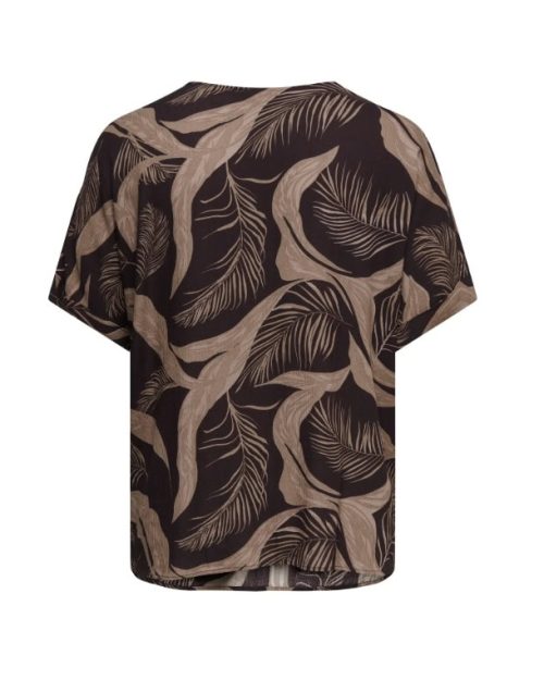 Alternative view of Only Vilma Boatneck Top M/Bladprint Mocca Combi BM: 42:135 44:140 46:145 48:150 50:155 52:160 54:165 LG:75 Vejl. 249,95