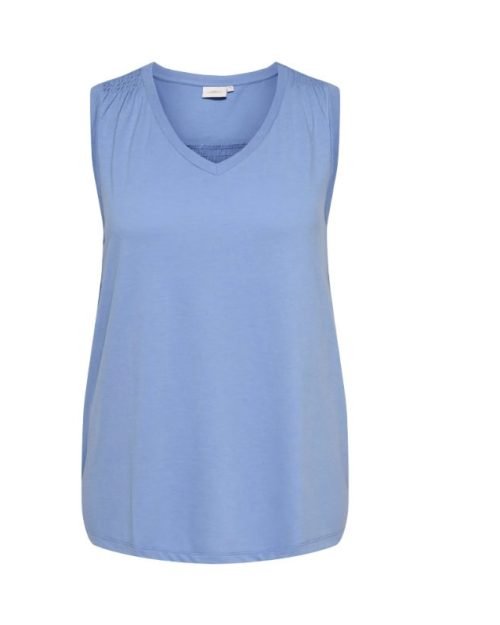 Only Coral V-Neck Top Uden Ærmer Lyseblå BM: S:115 M:125 L:135 XL:145 LG:75 Vejl. 149,95