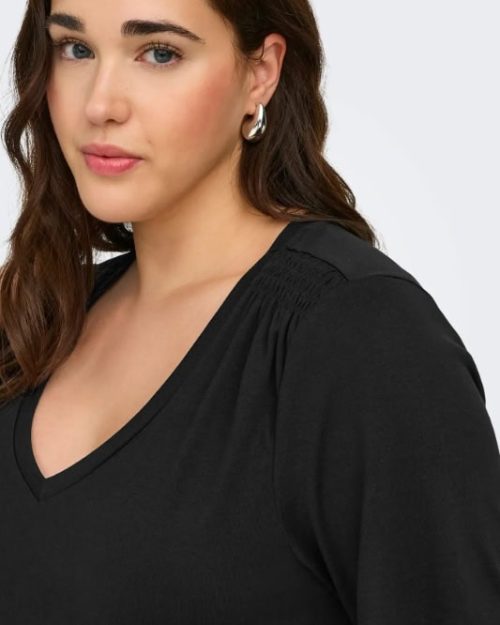 Only Coral V-Neck Kortærmet Kjole Sort BM: S:115 M:125 L:135 XL:145 LG:95 Vejl. 199,95 - Billede 5