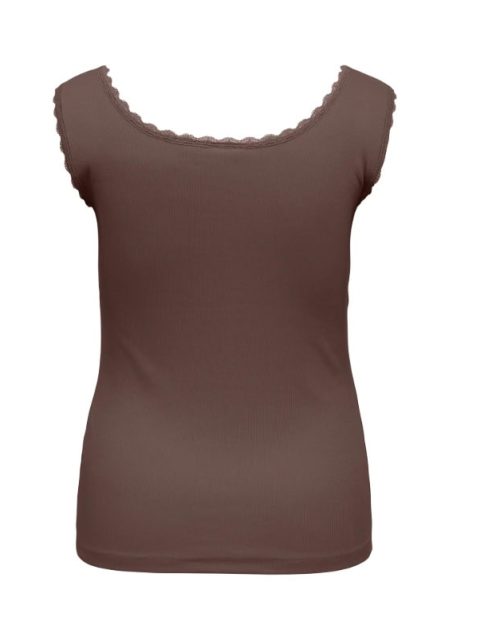 Alternative view of Only Fenja Ribbet Top M/Blonde Brun LG:70 Vejl. 129,95