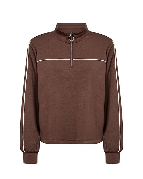 Wasabi Sabina 88 Sweatshirt Halv Lynlås M/Modal Brun BM: 38:120 40:125 42:130 44:135 46/48:140 50/52:150 54/56:160 LG:70 Vejl. 399,95 - Billede 2