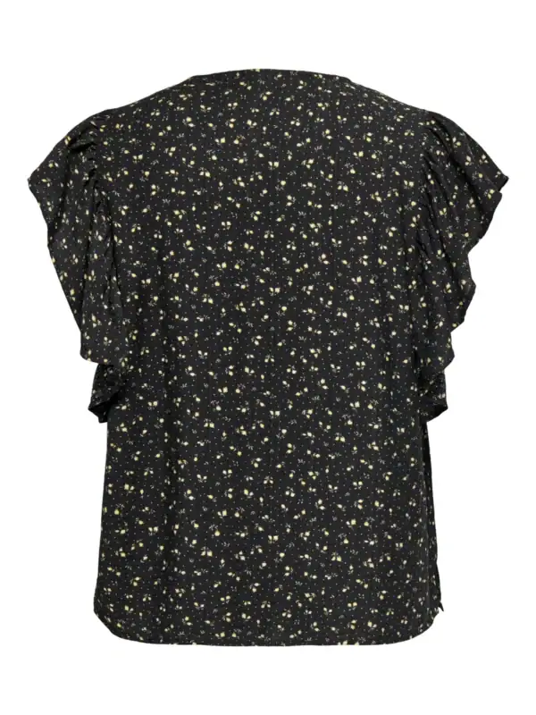 Only Alberthe Kortærmet Top M/Blomster Print Sort/Gul BM: 42:120 44:125 46:130 48:135 50:140 52:145 54:150 Lg:75 Vejl. 279,95 - Billede 2