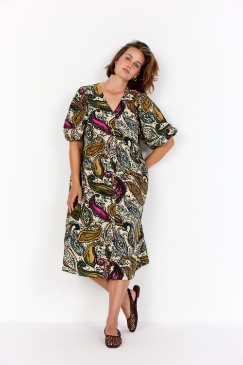 Wasabi Heva 4 Kjole Creme M/Paisley Print Vejl. 599,95