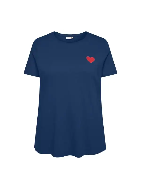 Only Anita T-Shirt M/Hjerte Navy BM: M:130 L:140 XL:150 LG:72 Vejl.129,95