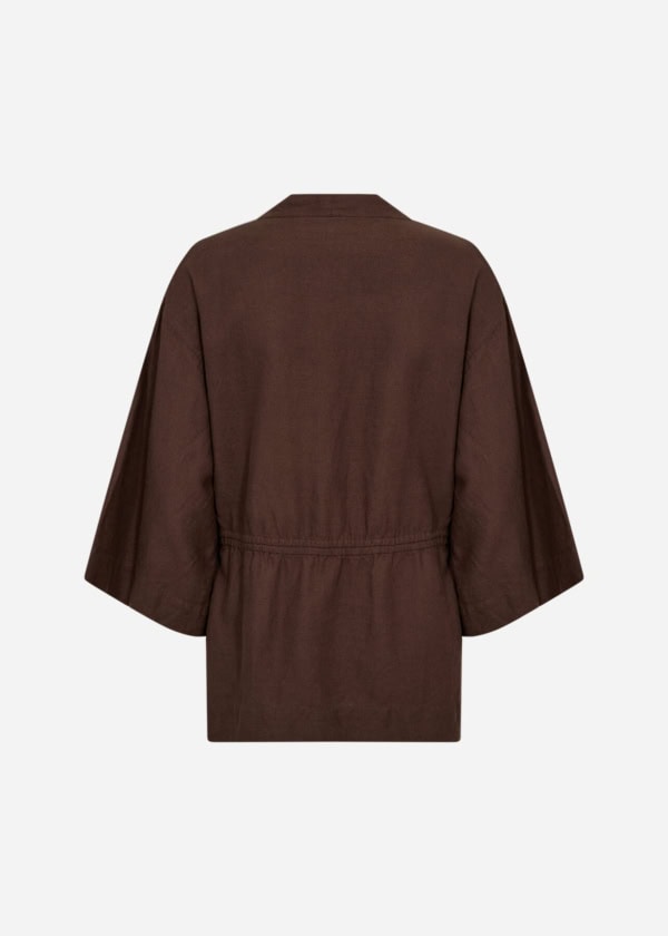 Wasabi Corinna 25 Hør/Viskose Skjorte Brun M/Bindebånd Vejl. 599,95 - Billede 2