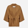 Wasabi Corinna 25 Hør/Viskose Skjorte Oliven Grøn M/Bindebånd LG:85 Vejl. 599,95