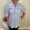 Cassiopeia Agnanna Ternet Bluse Kortærmet Blue Combi BM: S:120 M:130 L:140 XL:150 LG:78 Vejl. 300,-