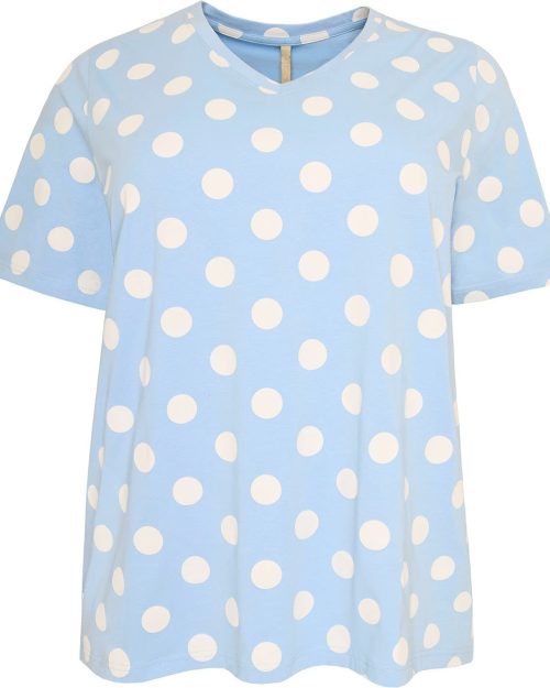 Cassiopeia Jennifer T-Shirt Lyseblå M/Hvid Prikker BM: S:125 M:130 L:140 XL:150 LG:75 Vejl. 299,-