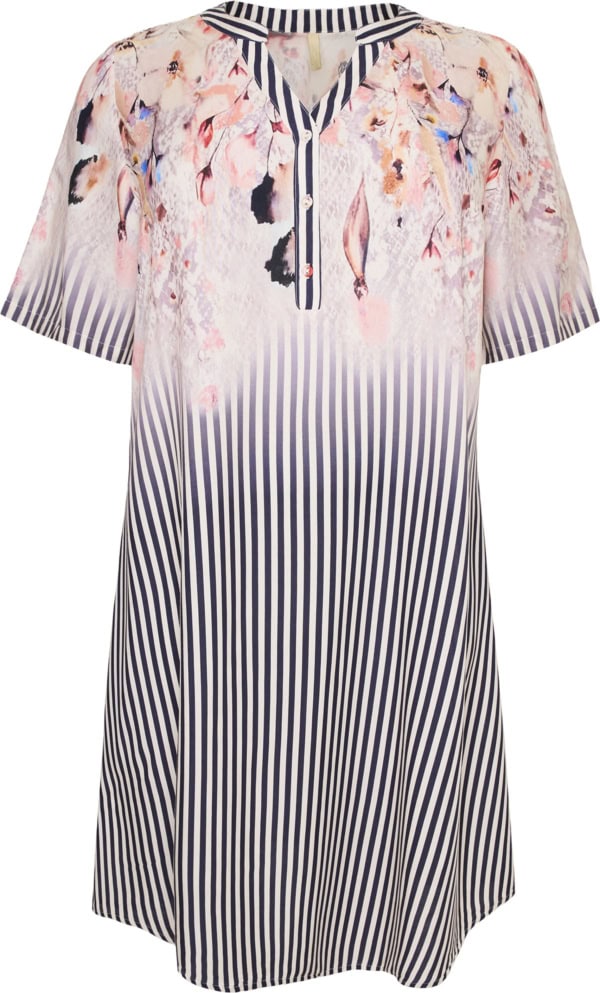 Cassiopeia Marilyn Kjole Stribet M/Print Navy Combi BM: S:115 M:125 L:135 XL:145 LG:110 Vejl. 400,- - Billede 2