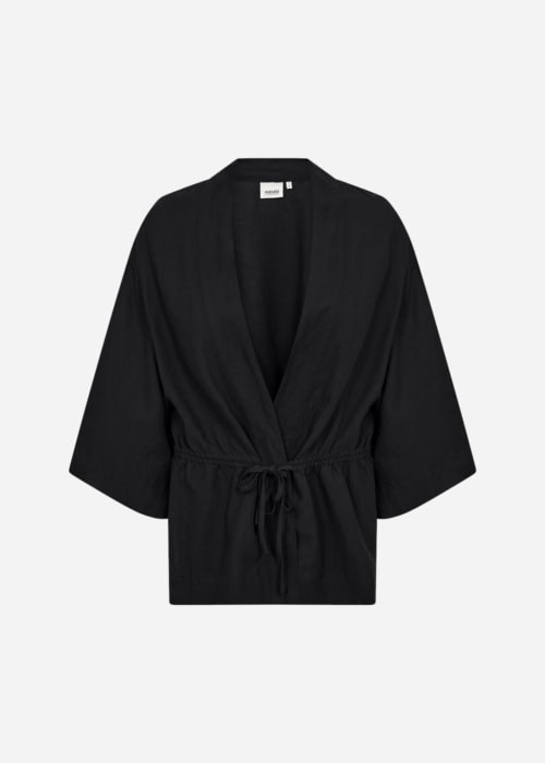 Wasabi Corinna 25 Hør/Viskose Skjorte Sort M/Bindebånd LG:85Vejl. 599,95
