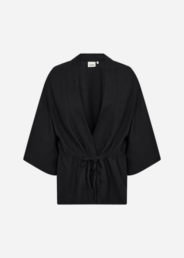Wasabi Corinna 25 Hør/Viskose Skjorte Sort M/Bindebånd LG:85Vejl. 599,95