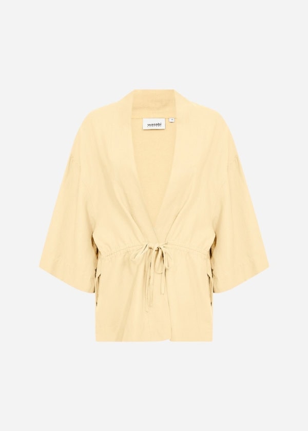 Wasabi Corinna 25 Hør/Viskose Skjorte Gul M/Bindebånd LG:85 Vejl. 599,95