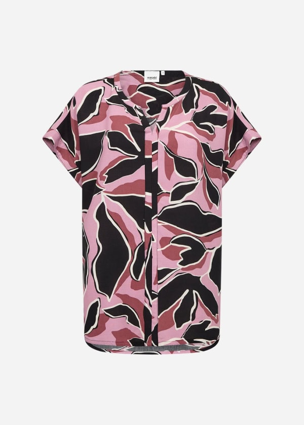 Wasabi Athalia 1 Kortærmet Bluse M/Print Sort/Creme/Bordeaux BM: 44:130 46/48:140 50/52:150 54/56:160 LG:75 Vejl. 299,95 - Billede 4