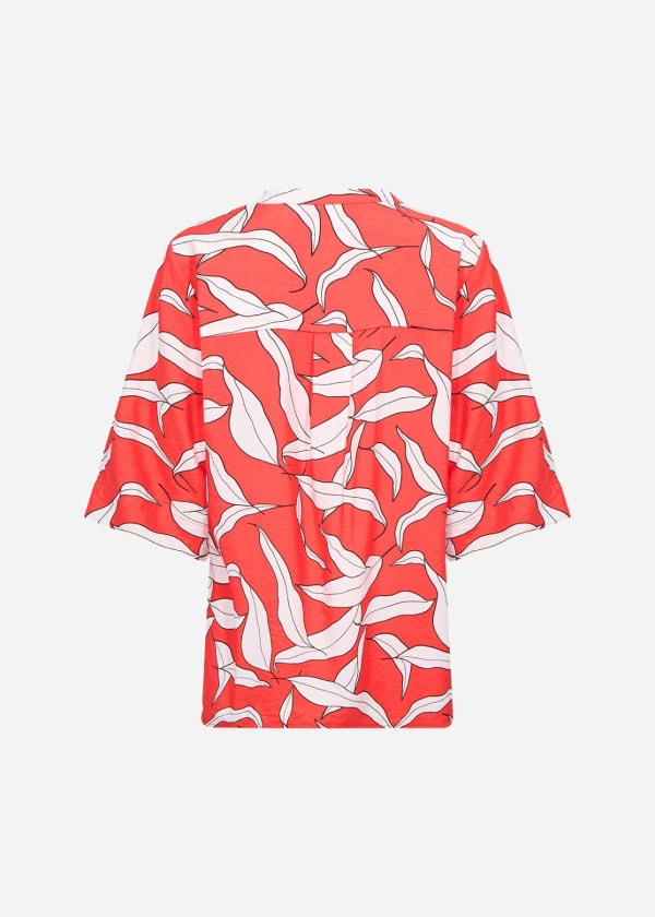 Wasabi Hermina 2 Kortærmet Bluse M/Print Rød/Hvid BM: 42:125 44:130 46/48:140 50/52:150 54/56:160 LG:75 Vejl. 349,95 - Billede 2