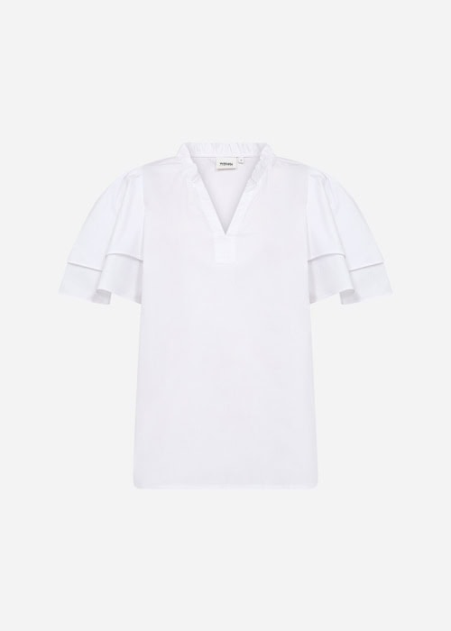 Wasabi Saga 36 Bluse Kortærmet Hvid BM: 42:120 44:125 46/48:130 50/52:140 54/56:150 58:160 LG:75 Vejl. 399,95