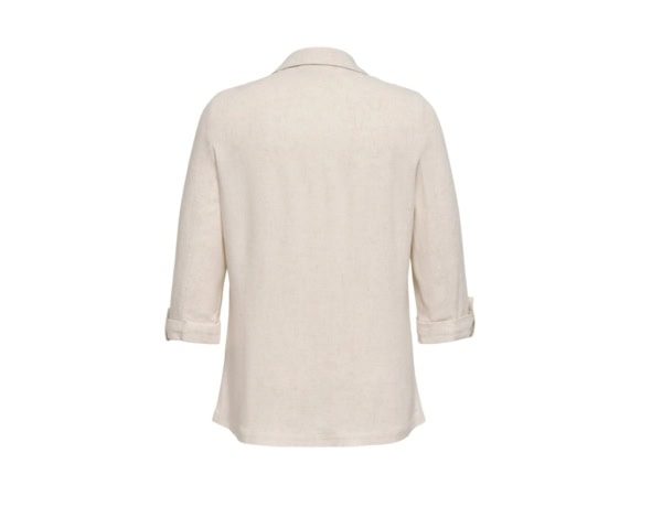 Only Siesta 3/4 Åben Blazer Jakke M/Hør Beige Melange LG:78 Vejl. 349,95 - Billede 2