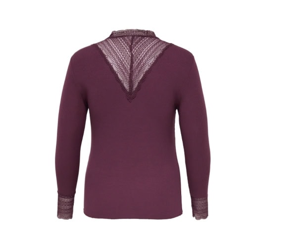 Only Tilde Rib Bluse M/Blonde Langærmet Blomme LG: 75 - Billede 4