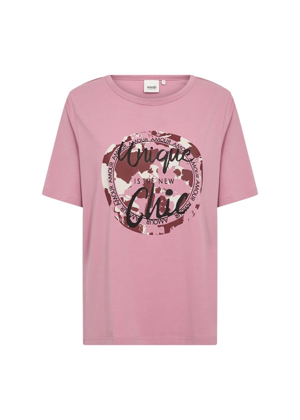 Wasabi Helene 4 T-Shirt M/Print Rosa BM: 44:120 46/48:130 50/52:140 54/56:150  LG:75 - Billede 2