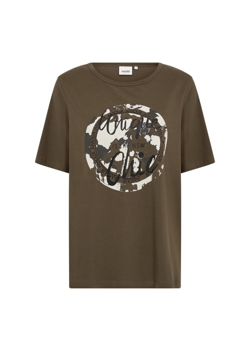 Wasabi Helene 4 T-Shirt M/Print Army Grøn BM: 44:120 46/48:130 50/52:140 54/56:150  LG:75