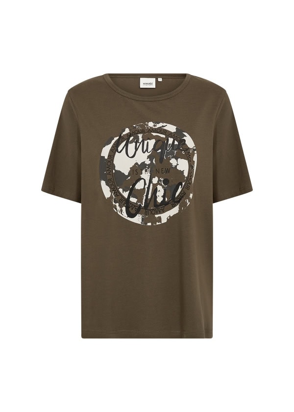 Wasabi Helene 4 T-Shirt M/Print Army Grøn BM: 44:120 46/48:130 50/52:140 54/56:150  LG:75