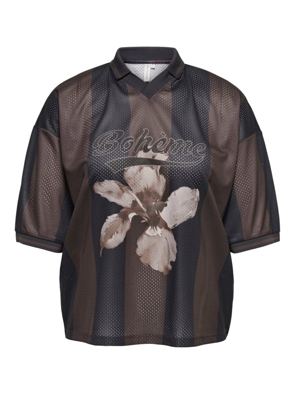 Only Zalia T-Shirt M/Krave Hulmønster Brun M/Blomster BM: S:130 M:140 L:150 XL:160 LG:70 Vejl.299,95 - Billede 4