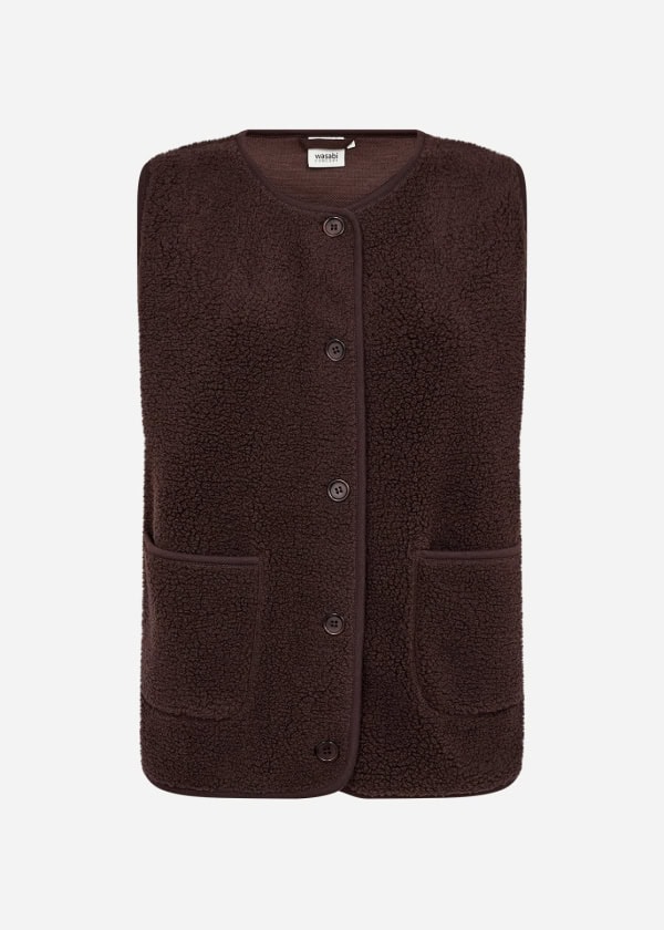 Wasabi Nettie 3 Bamse Vest Mørk Brun BM: 42:120 44:125 46/48:135 50/52:145 54/56:155 LG:75 Vejl. 299,95