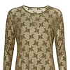 Cassiopeia Gitesse Mesh Bluse M/Velour Blomster Print Army Vejl. 300,-