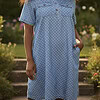 Cassiopeia Gaianna Denim Kjole A-form M/Prikker Lyse Blå BM: S:125 M:135 L:145 XL:155 Lg:100 Vejl. 450,-