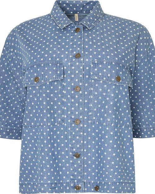 Alternative view of Cassiopeia Gaianna Denim Jakke Kortærmet M/Prikker Lyse Blå BM: S:125 M:135 L:145 XL:155 Lg:65 Vejl. 400,-