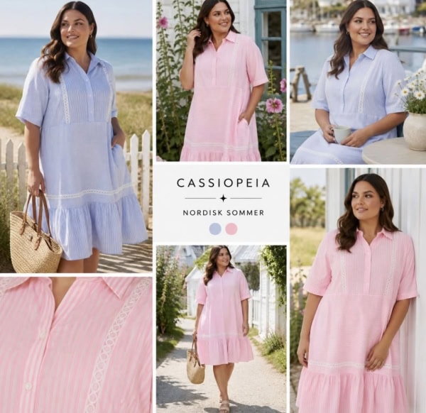 Cassiopeia Trisette kjole pink/hvid BM: S:125 M:130 L:140 XL:150 LG:112 Vejl. 400,- - Billede 2