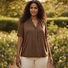 Cassiopeia Minette bluse brun combi BM: S:125 M:135 L:145 XL:155 LG:75 Vejl. 350,-