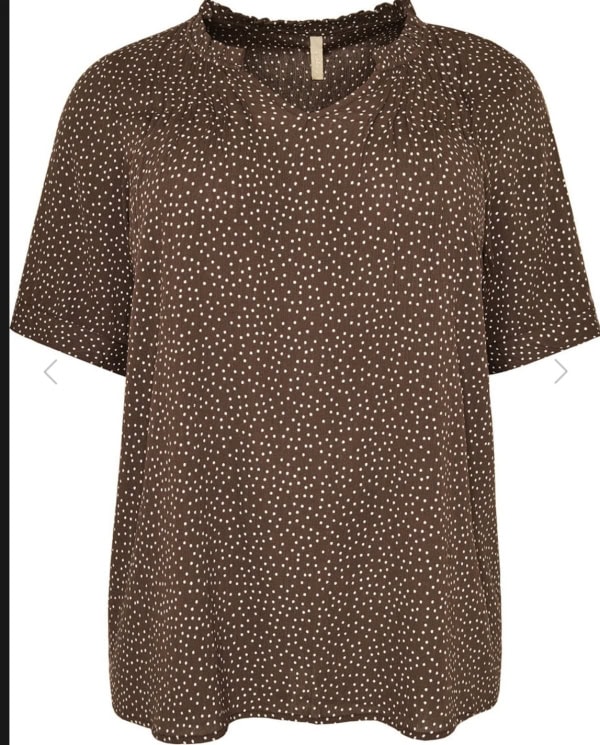 Cassiopeia Minette bluse brun combi BM: S:125 M:135 L:145 XL:155 LG:75 Vejl. 350,- - Billede 2
