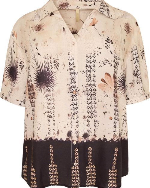 Cassiopeia Chilette bluse sand combi BM: S:125 M:135 L:145 XL:155 LG:75 Vejl. 350,-
