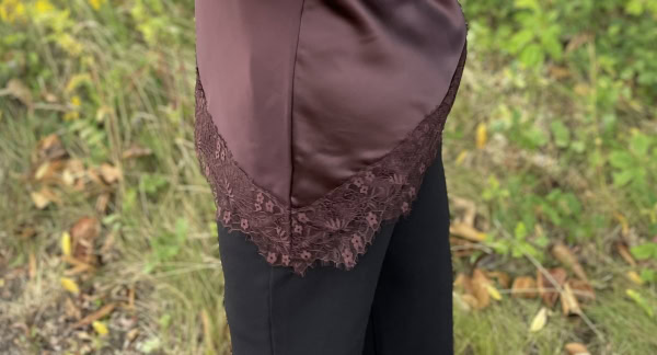 Only Indona Asymmetrisk Stroptop M/Blonde Satin Look Coffee Bean/Brun LG:70/85 Vejl. 259,95 - Billede 2